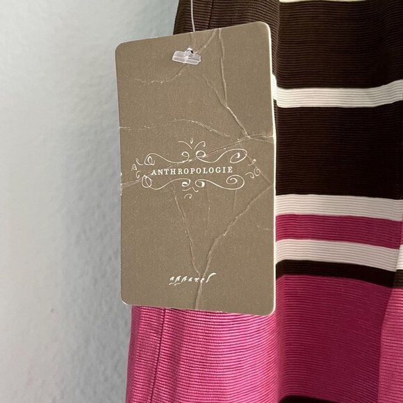 Maeve Anthropologie Ellery Striped Tiered Mini Skirt Pleated Pink Navy Sz 0 NWT - Picture 7 of 9
